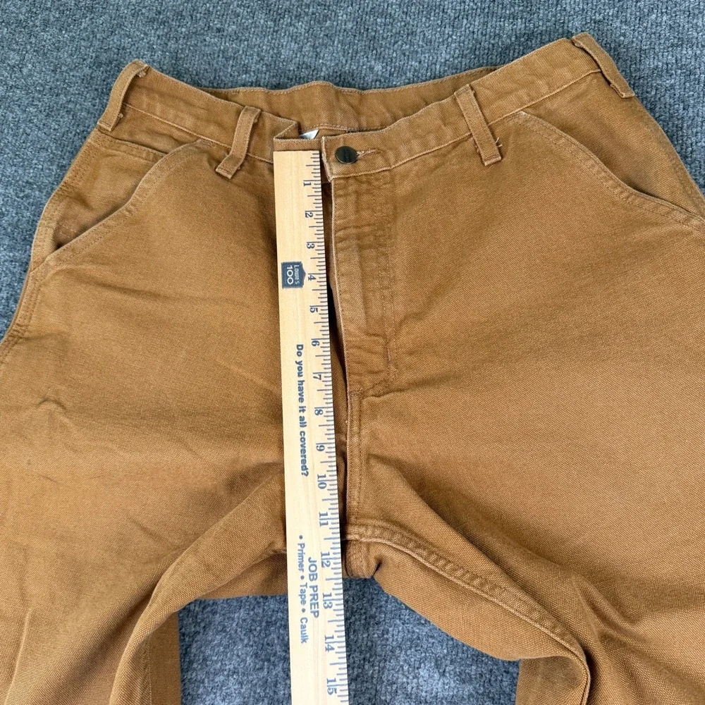 Carhartt Pants Mens 34x34 Brown Duck Canvas Loose Fit Carpenter Work B11 BRN